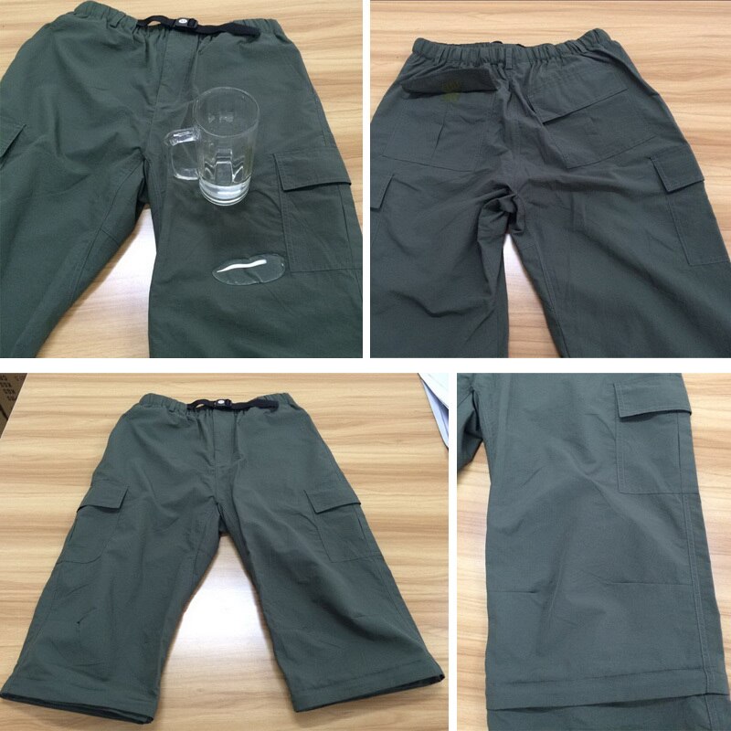 Avtagbare ben #39 cargo bukser lommer sommer herre sprutende raskt tørr vanntette bukser mann khaki tynn work casual bukse 3xl