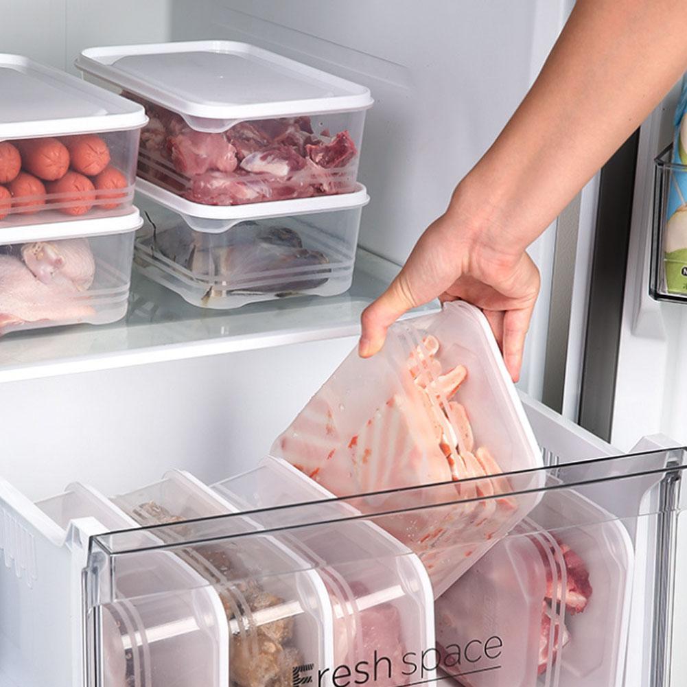 Refrigerator Organizers Portable Refrigerator Food Storage Box Kitchen Transparent Compartment Crisper Box
