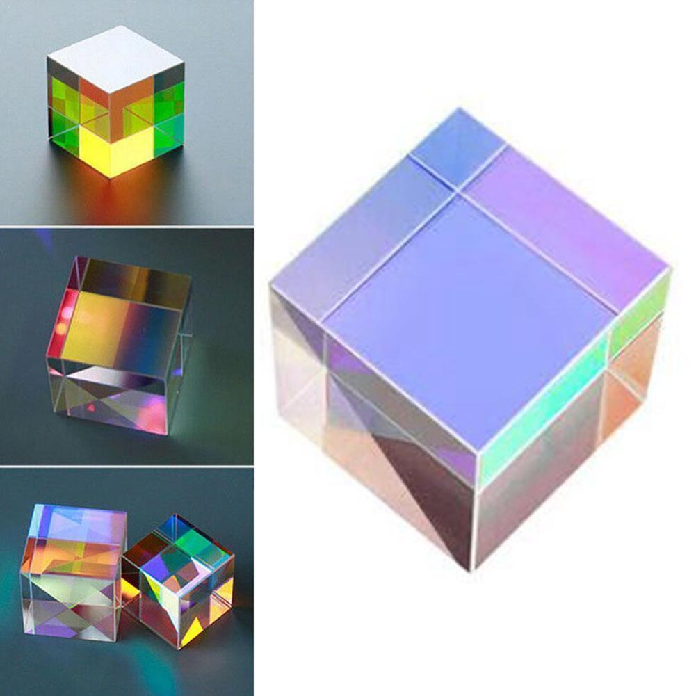 Dichroic Glass Optical Color X-Cube Four Side Polished Glass Experiment Prism 5*5*5mm For Teaching K9 Rainbow Cube G0A7