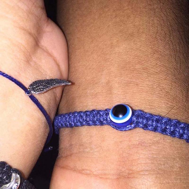 Mannen Zwart Koord Evil Eye Macrame Vriendje Armband Sieraden