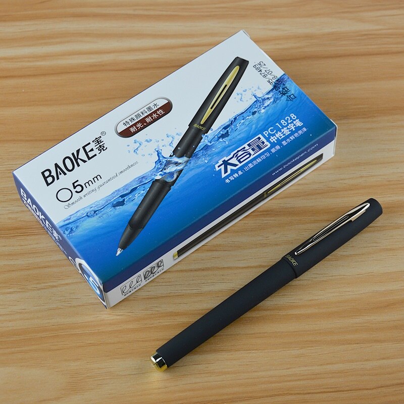 12 pièces BAOKE 0.5mm/0.7mm/1.0mm Gel givré stylo école stylo recharge haute capacité noir Gel encre stylos fournitures scolaires de bureau: 0.5mm black 12pcs