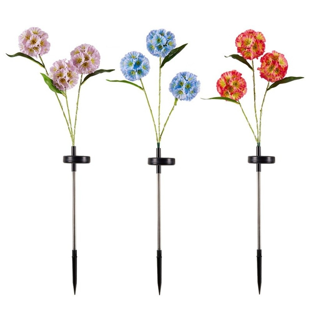 Wasserdichtes Solar--Blumenlicht mit 3-köpfiger, bodenmontierter Simulationsblumenlampe, warmes Licht, intelligente Lichterkennung