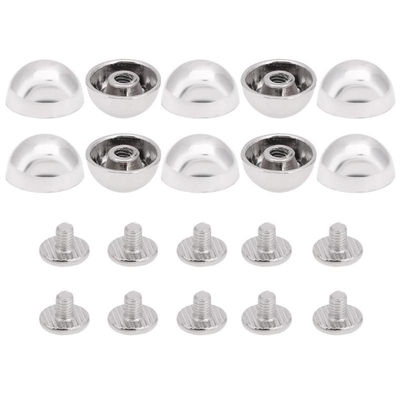 10 Stks/set Aluminium Dome Paddestoel Klinknagel Spike Schroef Punk Bag Craftelectroplating Dome Paddestoel Klinknagel Spike Schroef Punk Garment Klinknagels: Silver