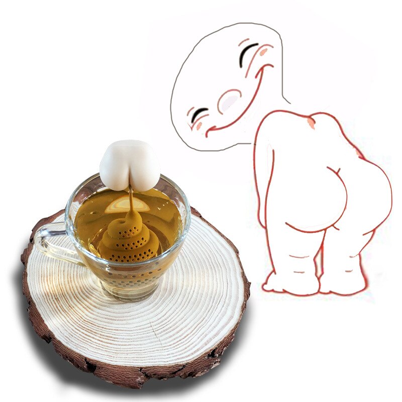 Herbruikbare Siliconen Thee-ei Creatieve Kak Shaped Grappig Kruidenthee Zak Food Grade Koffie Filter Diffuser Zeef Thee Accessoire