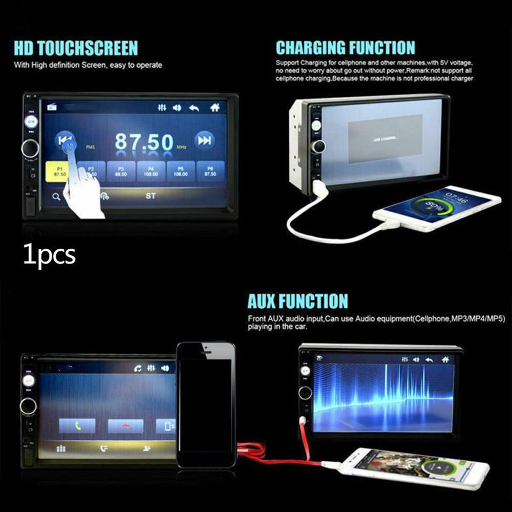 REPRODUCTOR DE MP5 para coche 7010B, 7 pulgadas, doble 2Din, BT, pantalla táctil, Radio Estéreo, HD, Multimedia, compatible con la misma pantalla, novedad de