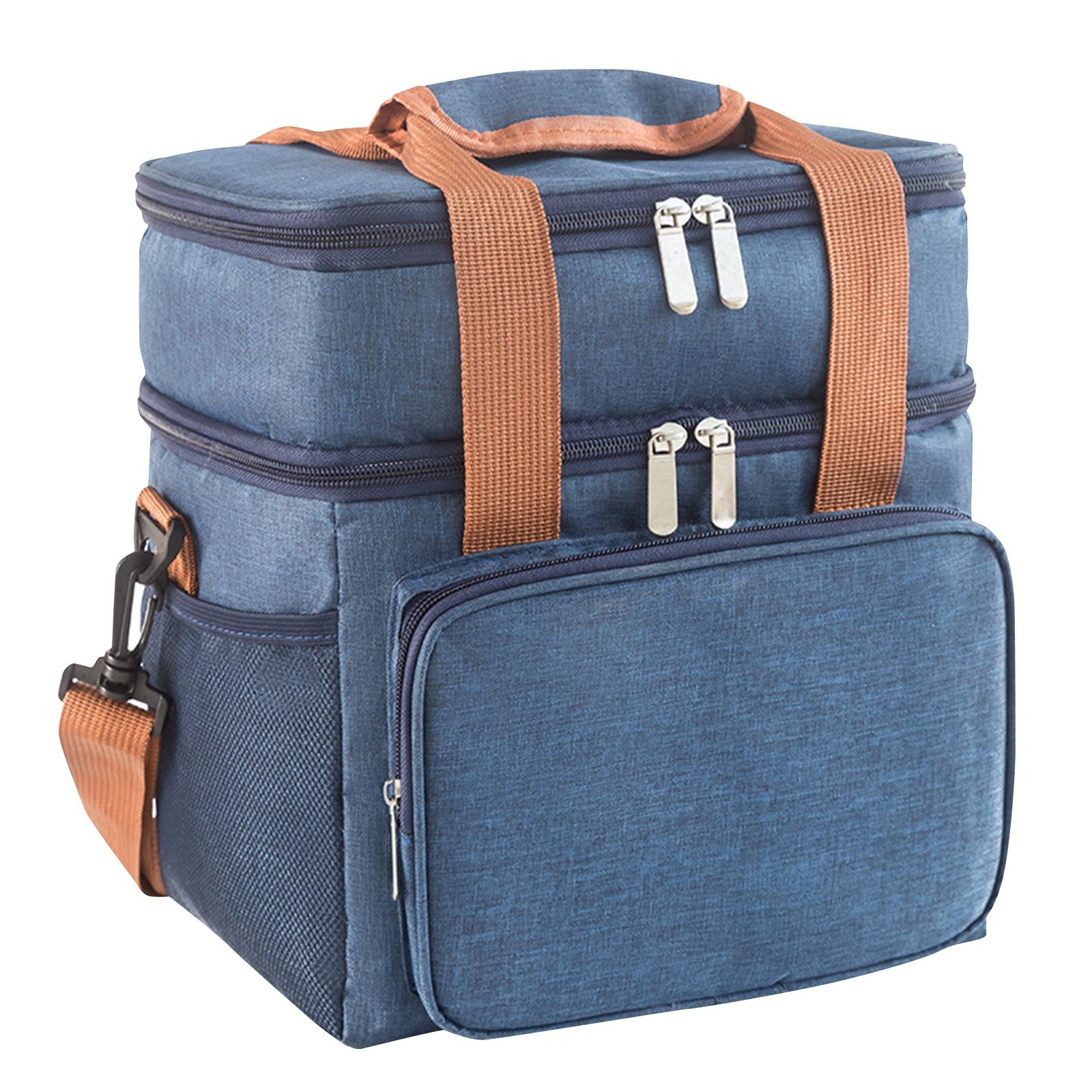 Portable Thermal Lunch Bag Picnic Food Cooler Bags Insulated Case Durable Waterproof Office Lunchbag Shoulder Strap Cooling Box: Pink