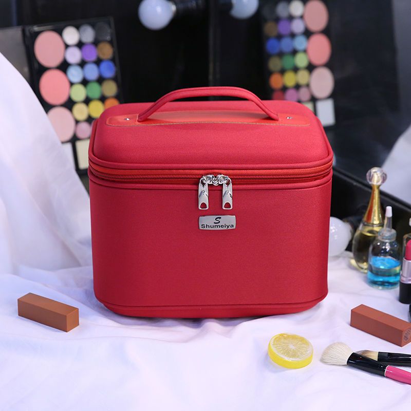 Make-up Organizer Dames Toilettas Cosmetische Tas Dames cosmetische doos koffer Make-up Case Opbergkoffer voor make-up organizer: S / Bruin