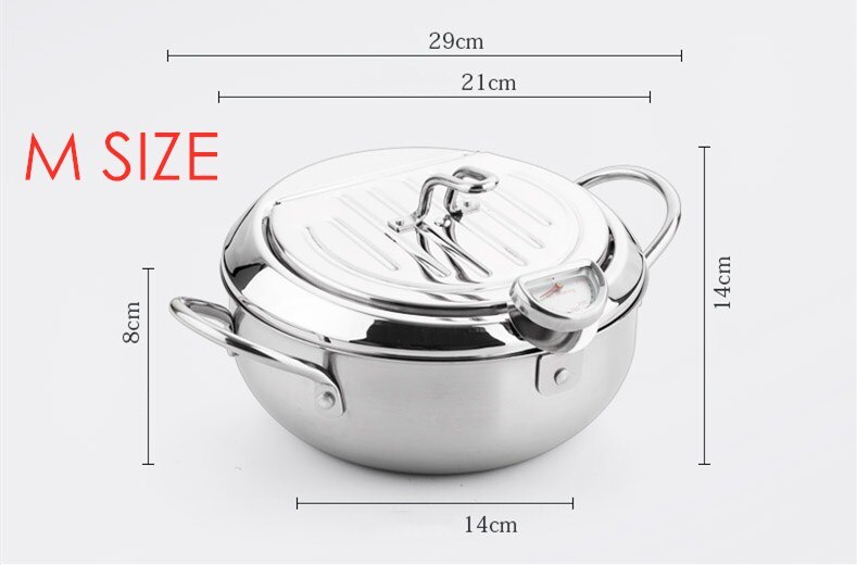 Mamma Hand Keuken Frituren Pot Thermometre Tempura Friteuse Pan Temperatuurregeling Gebakken Kip Pot Koken Gereedschap: 20CM