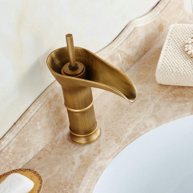 Waschtischarmaturen Moderne Antike Durcheinander Armaturen Mischbatterien Wasserfall Auslauf Wasserhahn Waschbecken Wasserhahn Gold Kran XT947