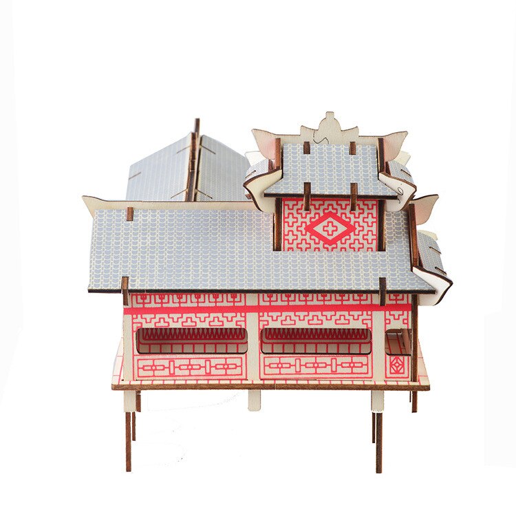 Astuccio su Trampoli 3D Costruzione di Legno puzzle Di Modello di Costruzione FAI DA TE Appeso Piede Casa puzzle Giocattolo Educativo per Bambini Regali