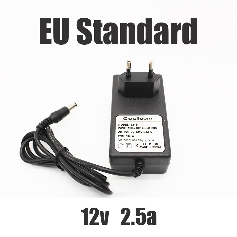 Eu europe  dc 12v 2.5a strömadapter strömförsörjning, europeisk standardkontakt strömförsörjning för cctv-kameror, dvr och nvr