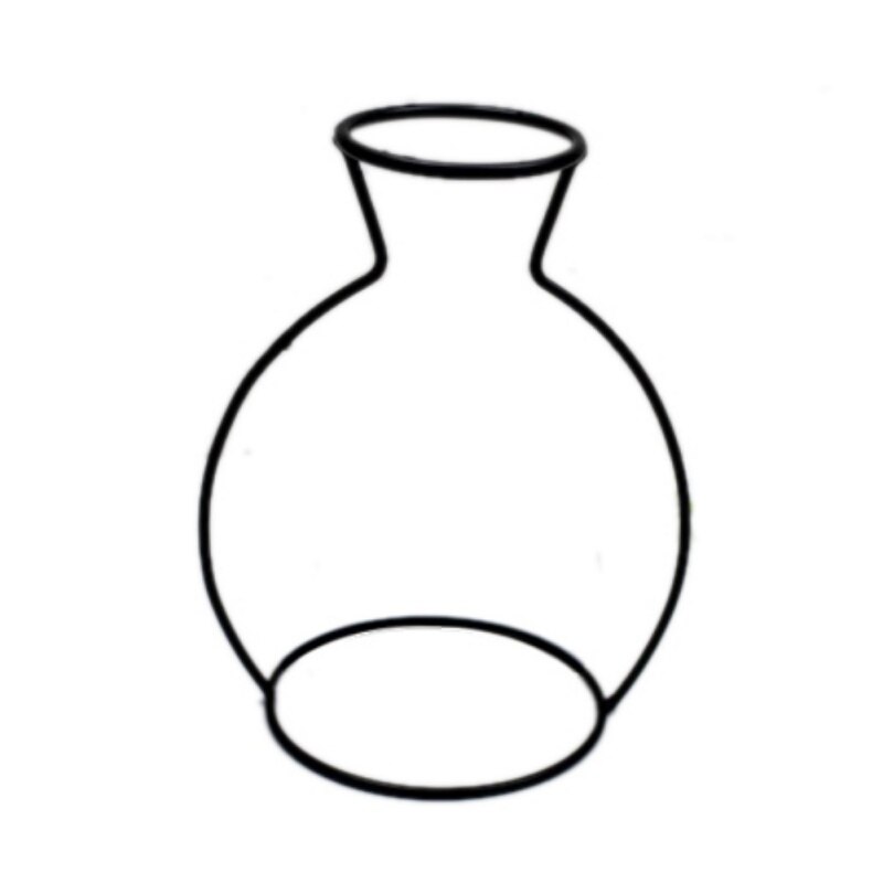 Smijern gjennomsiktig vase abstrakte svarte linjer minimalistisk abstrakt jernvase tørket blomstervasestativ ornamenter: D