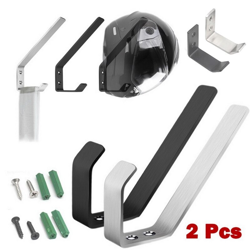 Helmet Hook 2Pcs Motorcycle Helmet Holder Hook Jacket Hanger Home Luggage Hook Multipurpose Wall Mount Rack For Cabinet Door