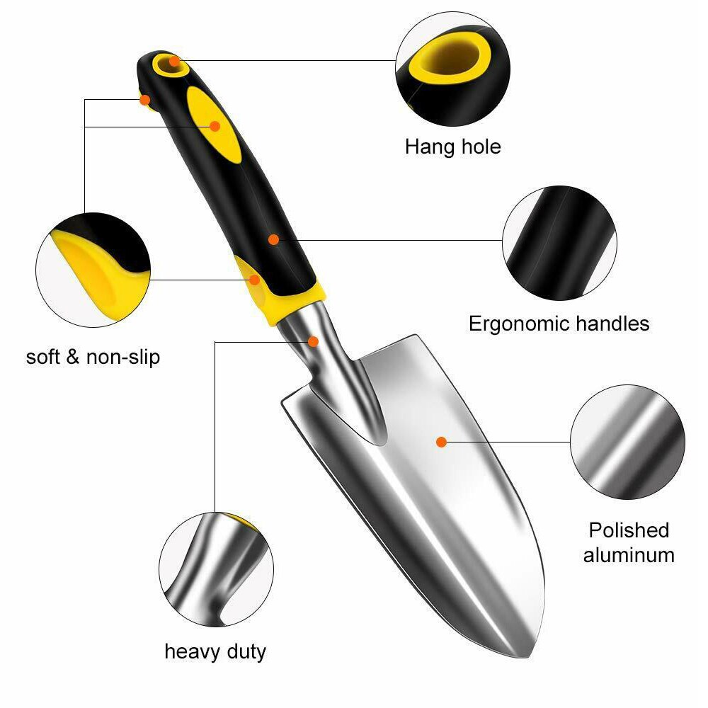 4 PCS Gardening Tools Set Trowel Transplanted Cultivator Weeder Weeding Fork Garden Tools with Heavy Duty Cast-al planting tools