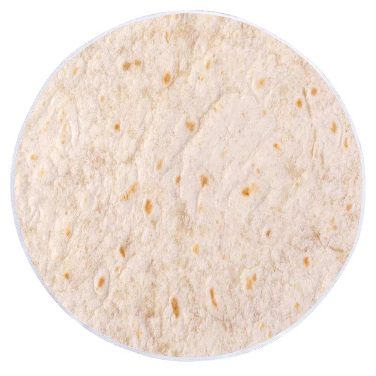 150cm Zachte Deken Gooi Tortilla Comfort Food Creaties Burrito Wrap Deken Perfect Ronde Gooi voor: 4