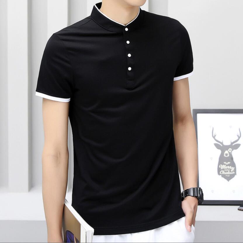 ZNG Summer Men Polos Casual Shirts Short Sleeve Cool Cotton Slim Fit Casual Shirts: M68-2