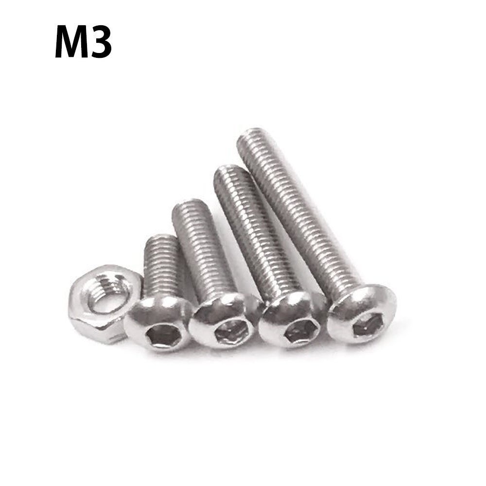 Schroef En Moer Kit,Machine Schroef En Moer Kit, 500 Pcs M3 M4 M5 Rvs Button Head Hex Socket Head Cap Bouten Schroeven Met