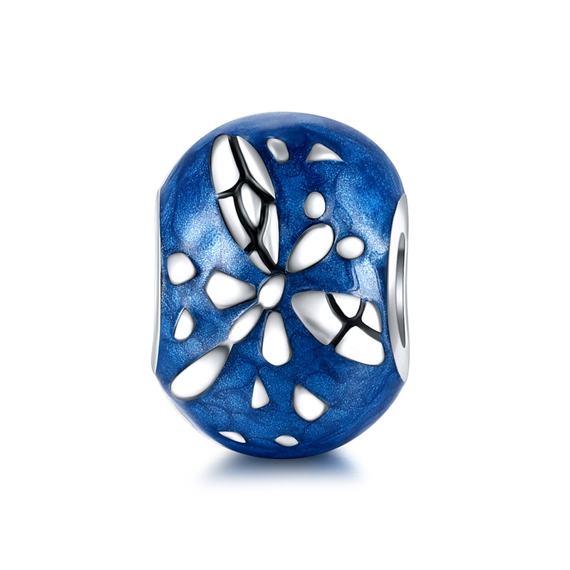 DALARAN 925 Sterling Silver Charms Blue Moon Star Beads For DIY Enamel Fine Jewelry Making Fit Original Charm Bracelets Necklace