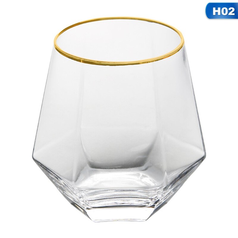 Szkło przezroczyste szklanka diamentowa sześciokątna Whisky koktajl kufel robić piwa gospodarstwa domowego antypoślizgowa szklana filiżanka wody robić mleka kawy: 02