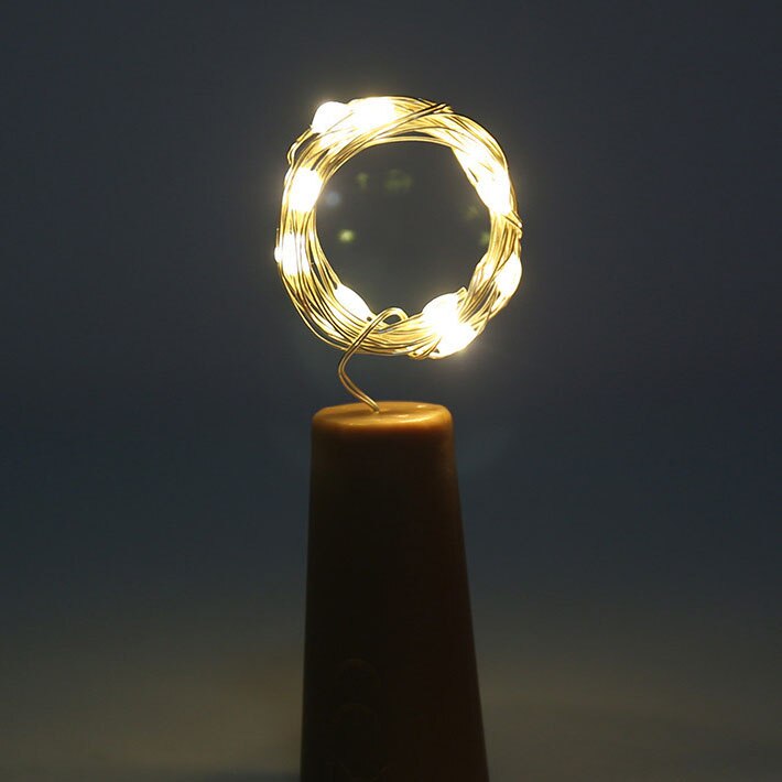 LED Cork Shaped 10LED Night Fairy String Lights Wine Bottle Lights Lamp Home DIY Cork Light for Wedding Christmas Party: warm white / 1M 10LED