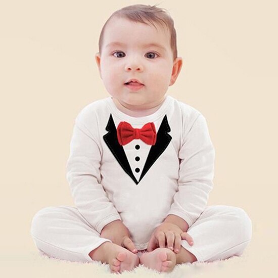 Peuter Jongens Gentleman Pak Lange Mouwen Baby Jumpsuit Pasgeboren Kleding Kinderen Casual Sets Baby Kids Kleding Voor 1 2 Jaar