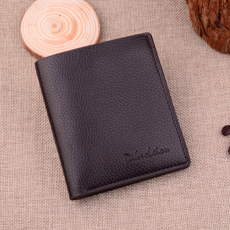 DEABOLAR mannen Business Korte Zachte PU Lederen Portemonnee Mannelijke Dunne Verticale Portefeuilles Kaarthouder Portemonnee voor Man: cross coffee