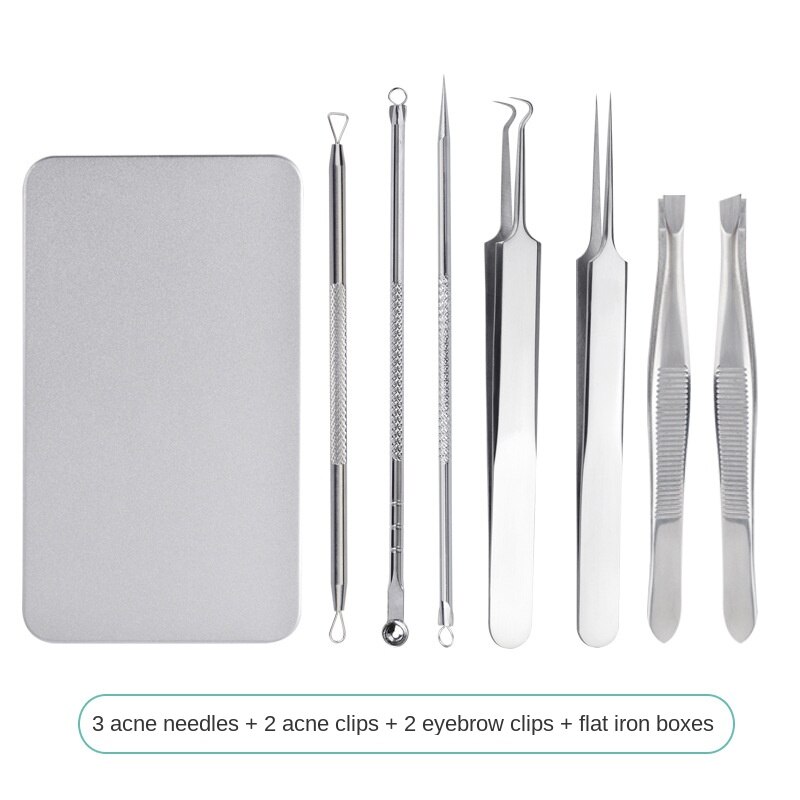 Acne Pin 8 Pieces Double Headed Beauty Tool Blackhead Remover Acne Remover Skin Care Tools Against Black Dots Facial Cleansing: 03