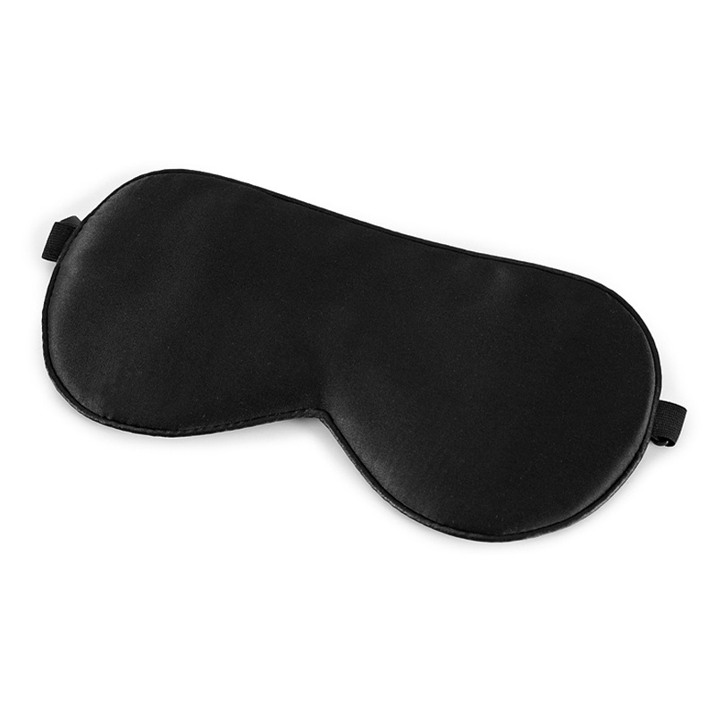 Sovmask 100%  naturligt mullbärssilke mjuk ögonbindel sovande ögonmask för att resa hem sömnhjälp hälsa ögonskugga ögonskydd: Svart
