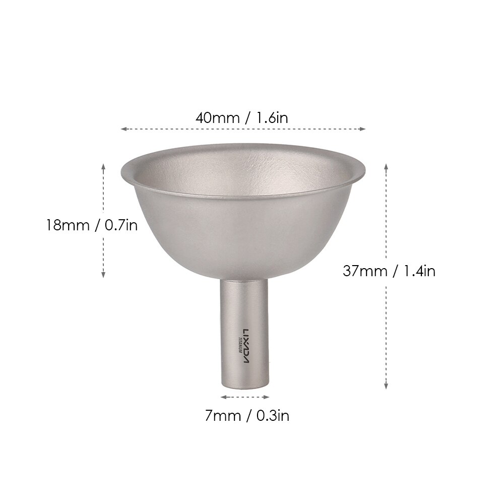 Lixada Titanium Flask Funnel Titanium Funnel Wine Liquid Filling Funnels for Bottles Flasks Containers