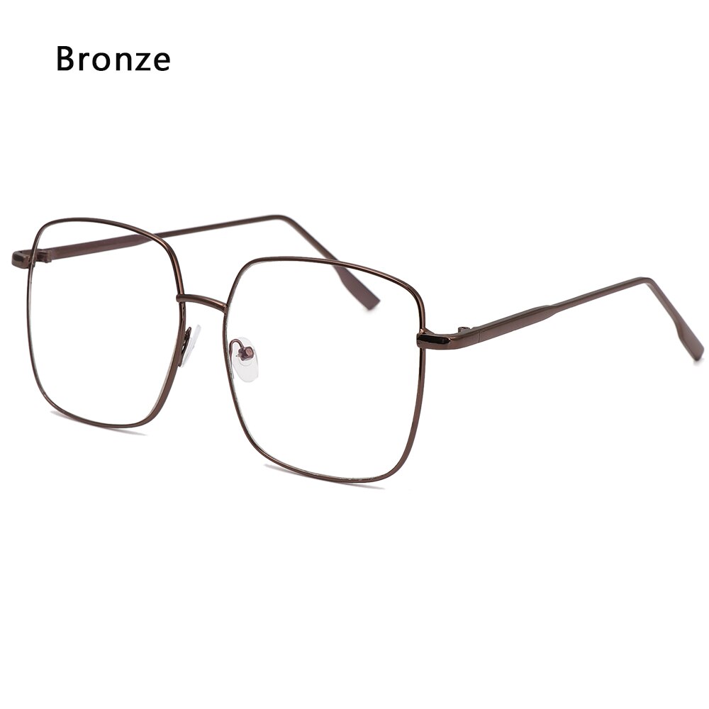 1 PC Anti Blue Ray Glasses Metal Frame Computer Glasses Women Eyewear Comfort Resin Lens Optical Spectacle Frames: bronze