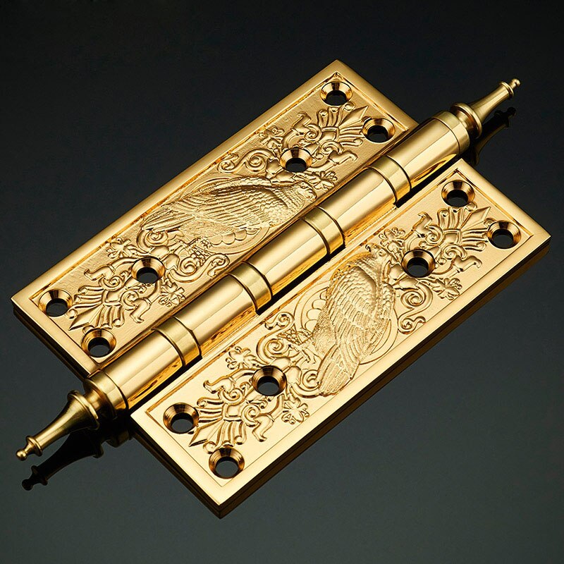 1pc 5Inch European Hinge Gate Door Room Door Copper Hinge Brass Hings Thick Retro Antique Cabinet Door Neoclassical