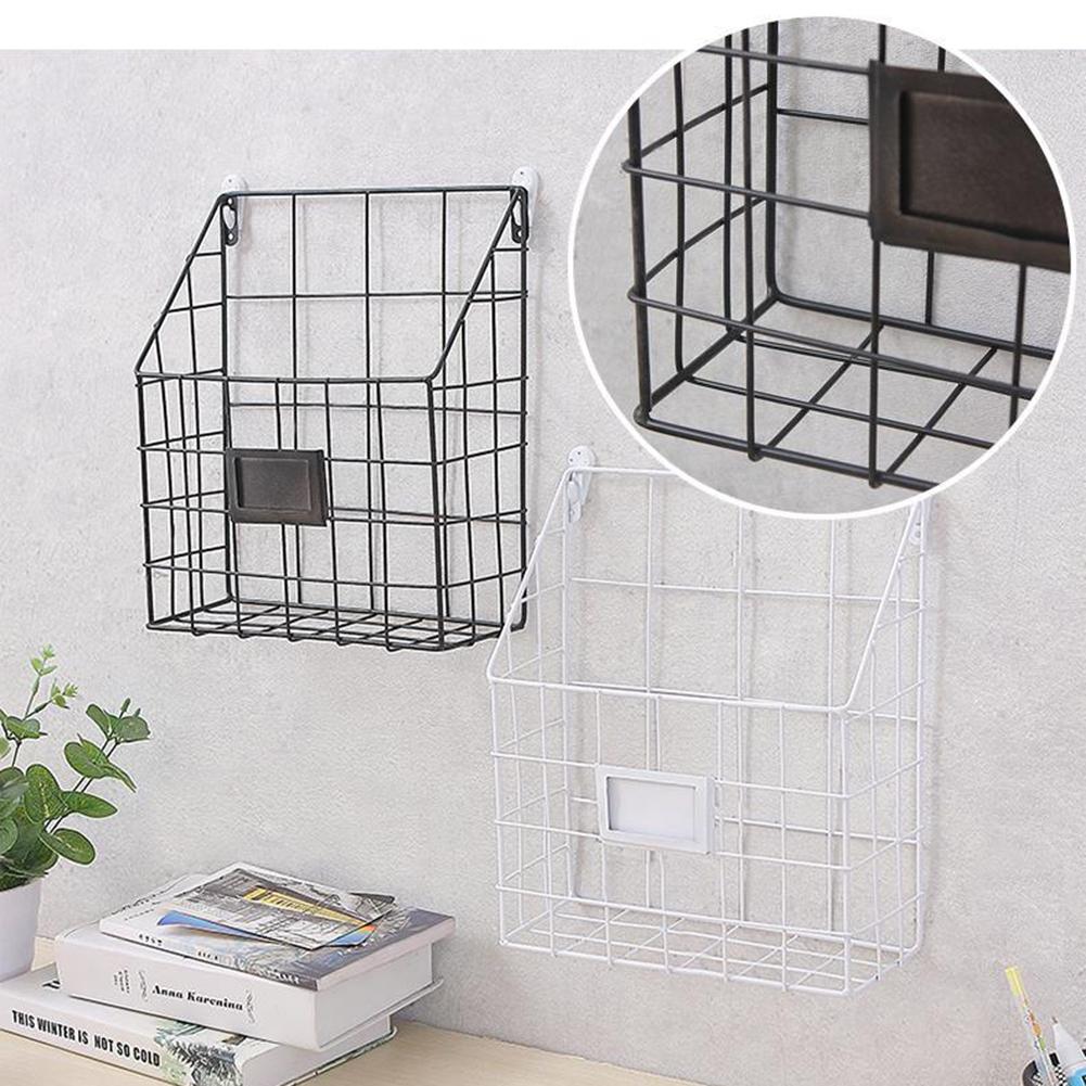 Wrought Iron Magazine Rack Innovative Simple Wall Decorative Rack Newspaper Document File Storage Shelf School Office Supplies