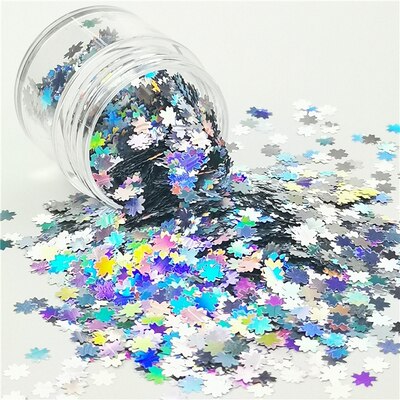 Ultradunne Bloem Pailletten 5Mm Roze Kersenbloesems Vorm Losse Pailletten Huisdier Pailetten Voor Nails Art Manicure Bruiloft Confetti 8G: laser silver