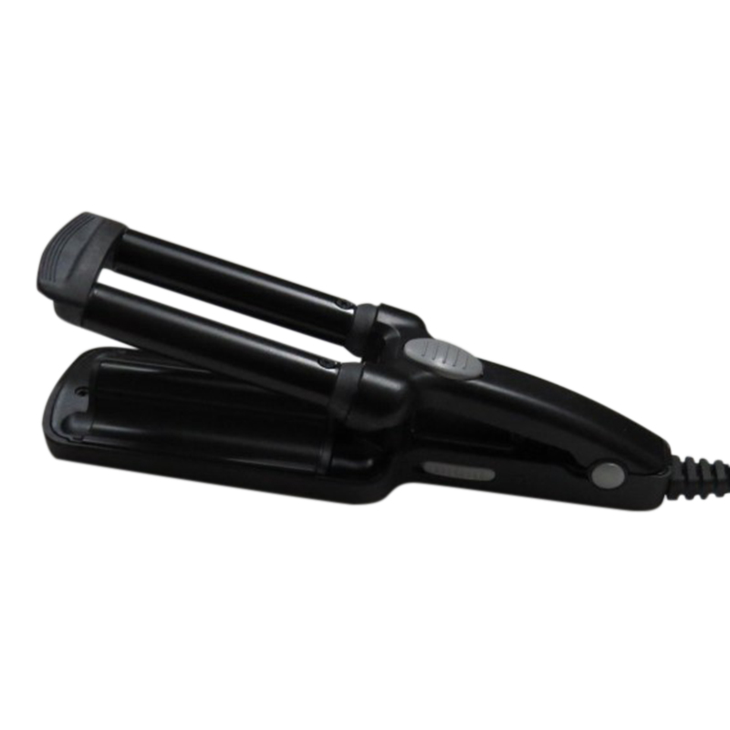Mini Keramische Krultangen Iron Wave Wand 3 Vaten Ijzer Ijzer Platte Keramische Haar Tools Professionele Krimptang Haar Krultang: Black