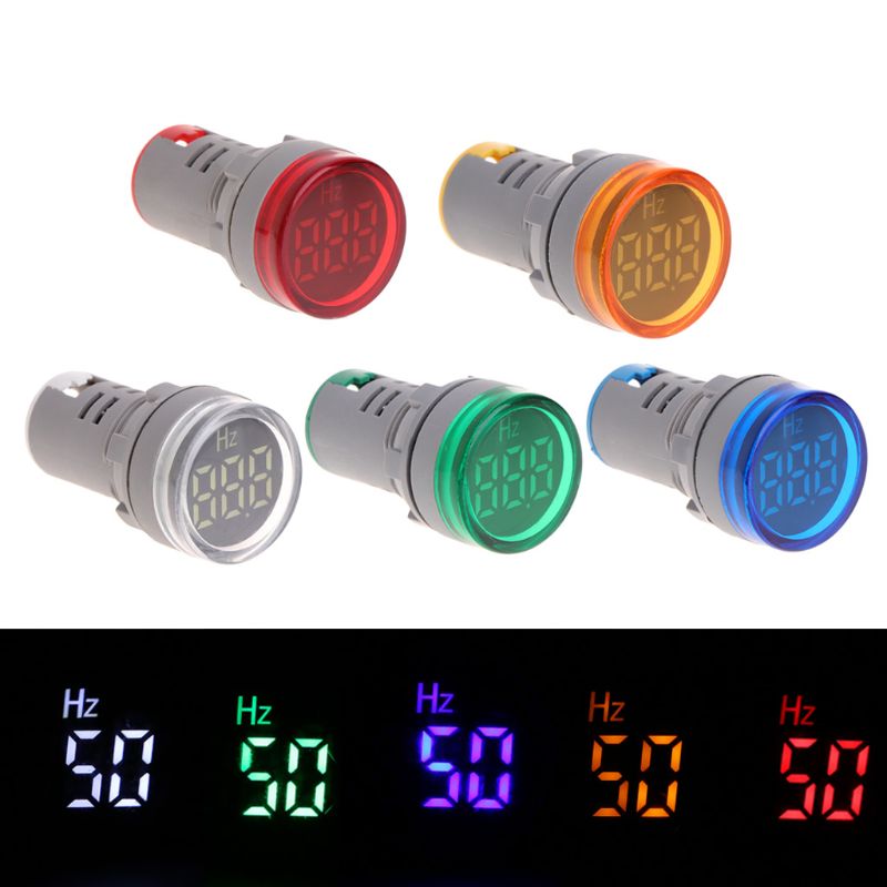 22mm display led ac medidor de freqüência eletricidade indicador hertz hz luz piloto 35ed