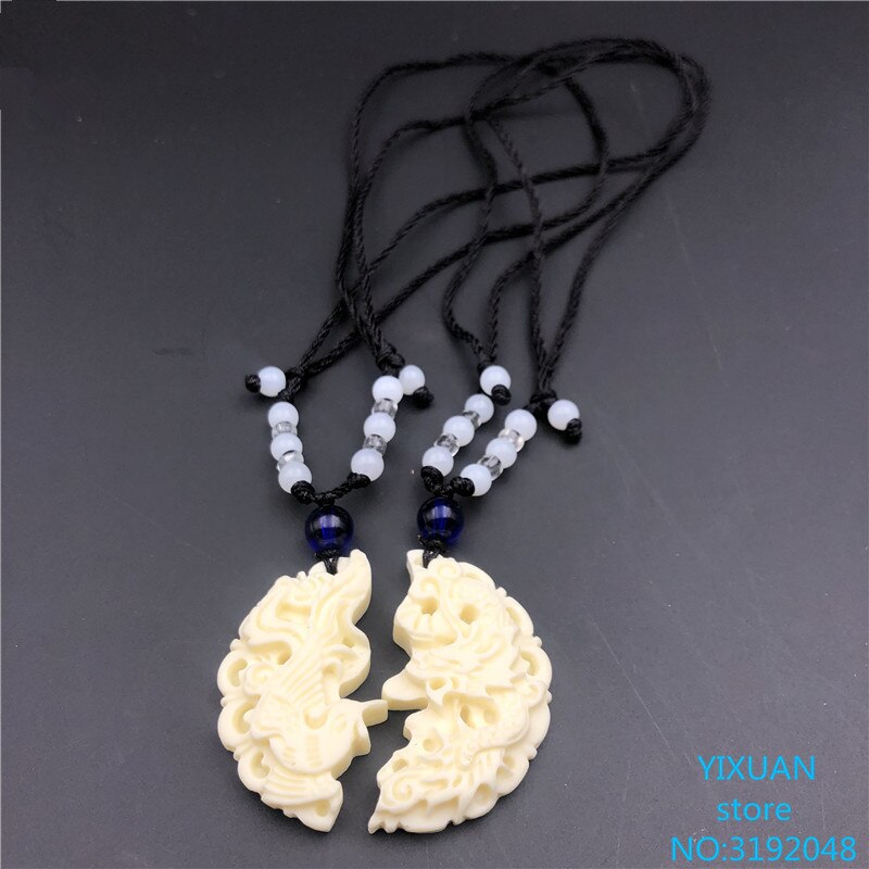 Ivoor fruit draak feniks merk hanger voor mannen en vrouwen liefhebbers ketting accessoires
