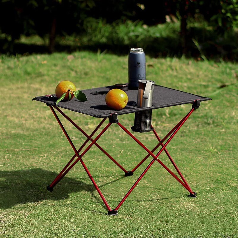 Lichtgewicht Draagbare Oxford Doek Waterdichte Opvouwbare Tafel Met Bekerhouders Voor Camping, Wandelen & Picknick