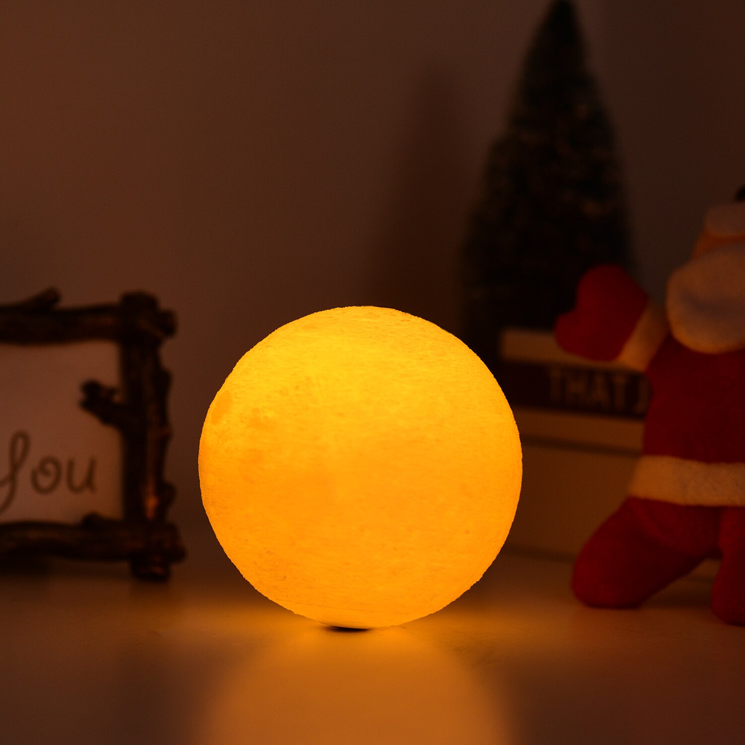 3 färger månlampa 3d tryckta månlampa led nattlampa 20cm/ 7.9in med stativ för barn flickor jul