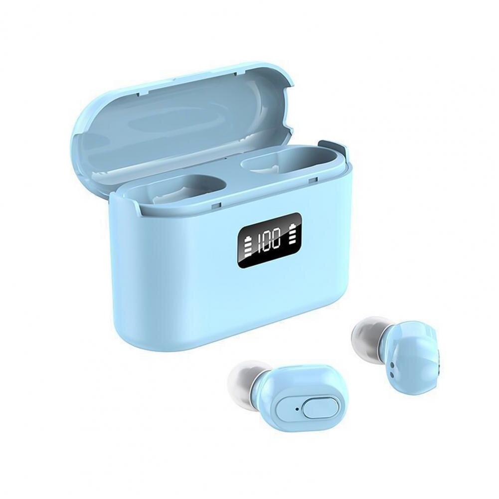 J21 TWS Wireless headphones 5.1 Earphone Noise Cancelling Headset Stereo Sound Music In-ear Earbuds For Android IOS smart phone: Blue