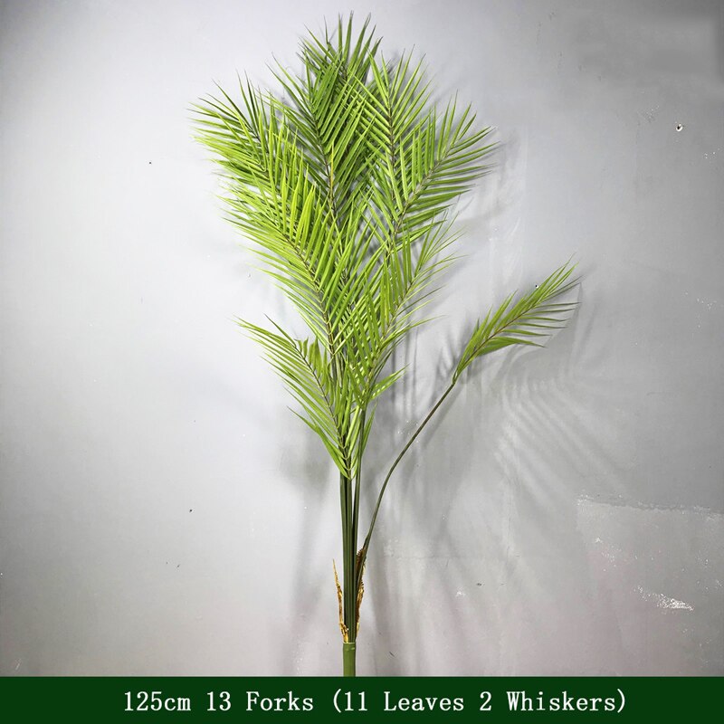 125cm11 leaves Artificial Large Rare Palm Tree Green Lifelike Tropical Plants Indoor Plastic Large Potted Home Hotel Office Deco: 125cm