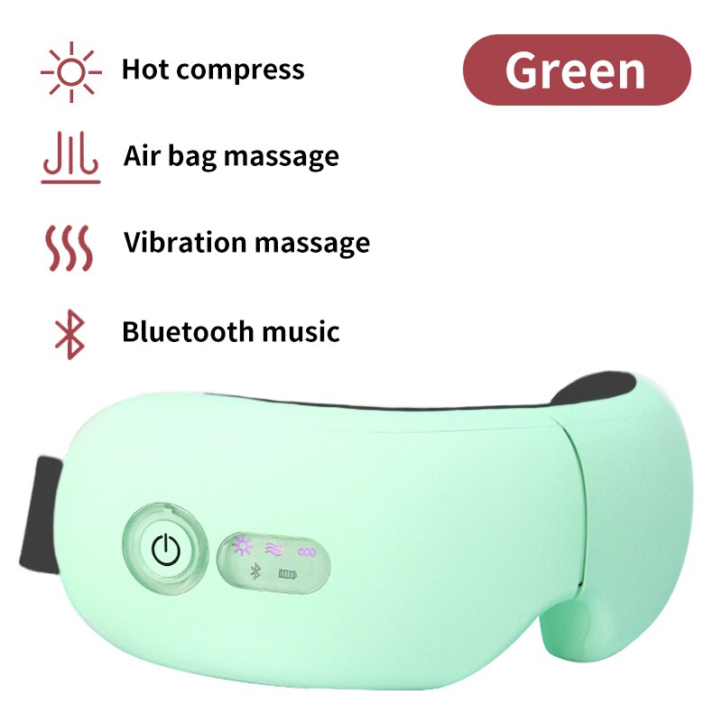 Masajeador de ojos inteligente recargable, masajeador Facial con Bluetooth, música, plegable, presión de aire, calefacción, relajación
