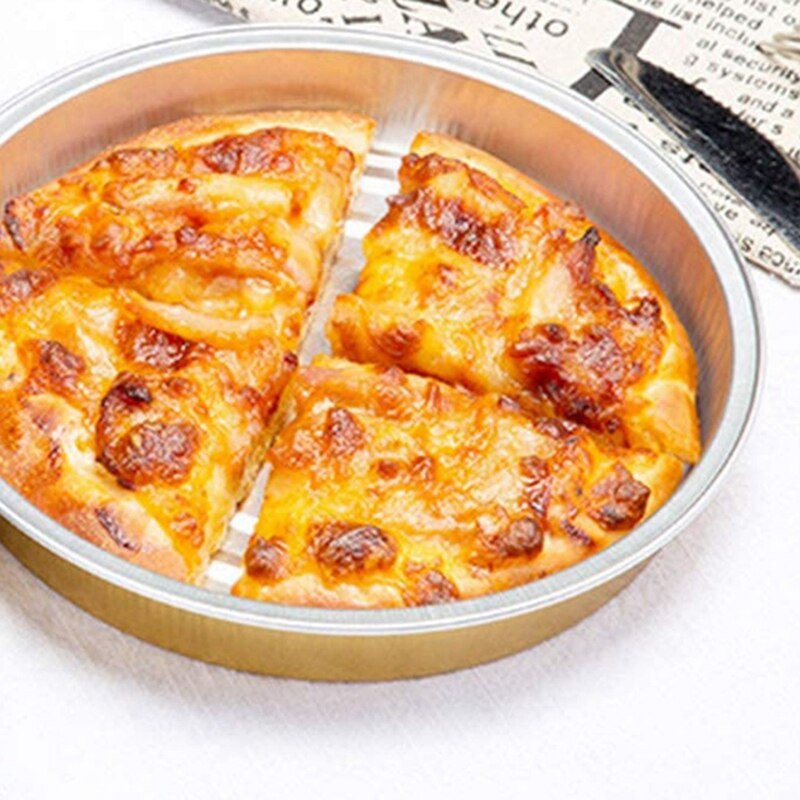 Round Foil Pan with Lids, 6 Inch 25 Pack Aluminum Foil Pizza Pan Disposable Baking Pan Tin Tart Pans Baking Foil Pans