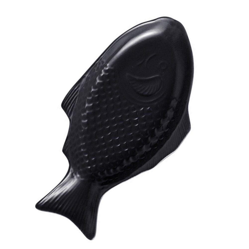 1PC céramique vaisselle créative assiette poisson en forme de plat stockage poisson Pan pour Restaurant maison dîner (11 pouces, rouge)