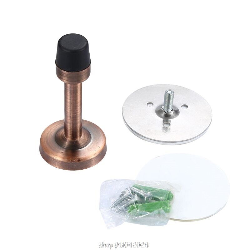 Stainless Steel Door Stopper with Sound Dampening Rubber Bumper Wall Mounted Sound Protector D15 20: Red Bronze
