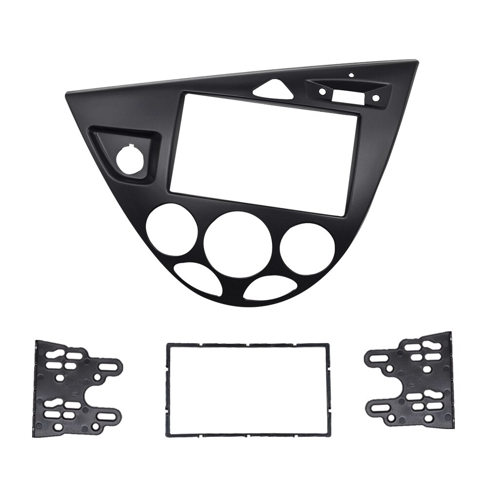 Kit de réaménagement du côté conduite gauche de la voiture, panneau de cadre DVD, Radio Fascia Double Din pour Ford Fiesta 1995-2001 Focus 1998-2004: left wheel black / 173x98mm