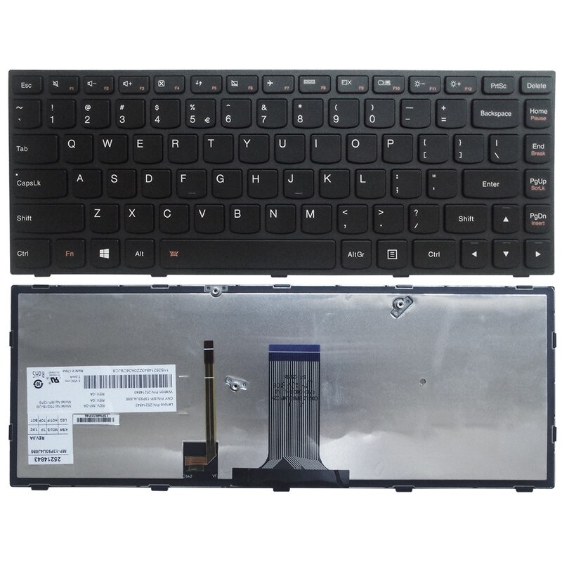 US Keyboard Backlit for Lenovo IdeaPad Z40-70 Z40-75 B40-30 G40-70 Flex 2 14 Flex 2 14D