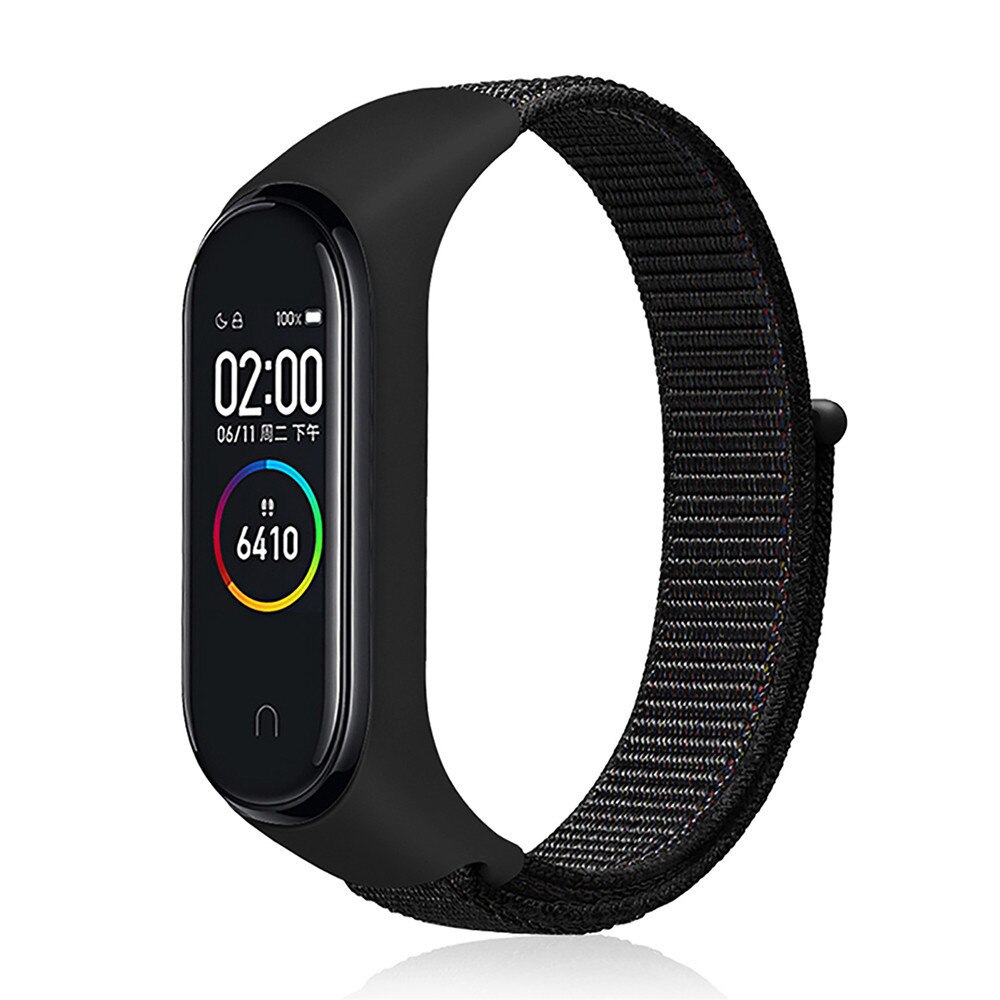 Intelligente Wristband M4 Smartband Impermeabile Misuratore di Pressione Sanguigna Monitor di Frequenza Cardiaca Fitness Inseguitore Del Braccialetto M4 Band Con Cinturino In Nylon: Black