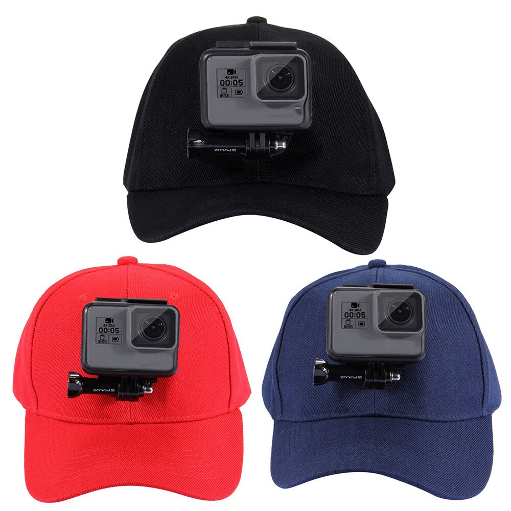 Mannen Baseball Cap Voor GoPro Action Camera Houder Hoed Met J-haak Buckle Mount Voor HERO 6/5 Zwart /5 sessie/4 Sessie/4/3 +/3/2