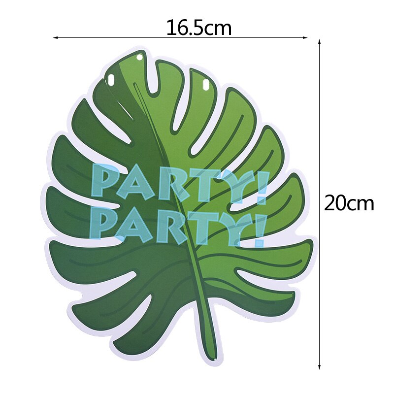 1 sæt jungle fødselsdagsbannere dyr guirlande fødselsdag papir vimpel palmeblad flag bunting baby shower safari dyr dekoration