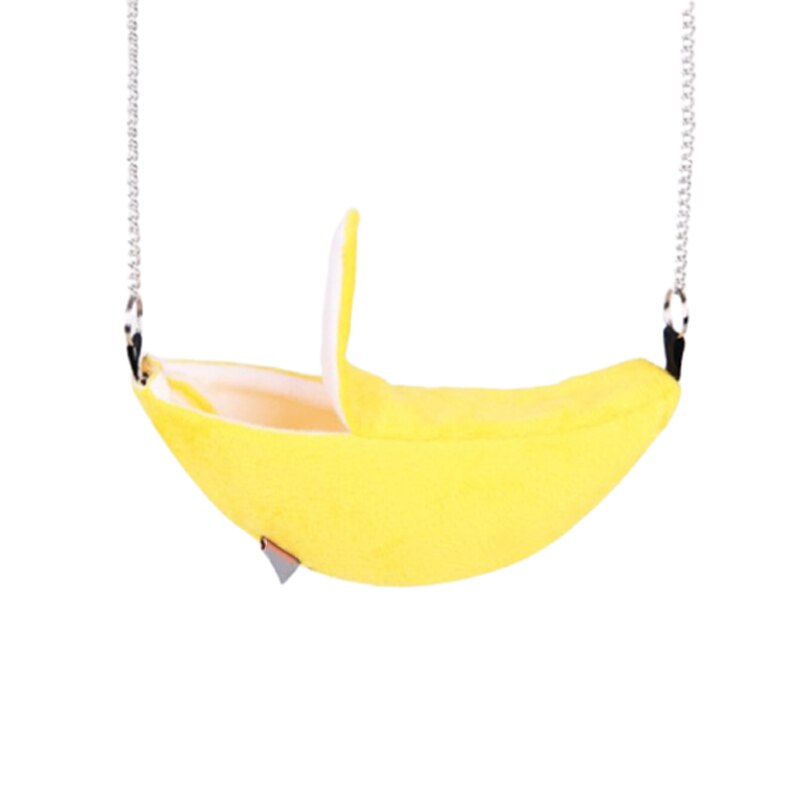 Dieren huisdier banaan hamster rat hangmat kooi huis nest hamster warm huis kleine dieren hangmat: Geel